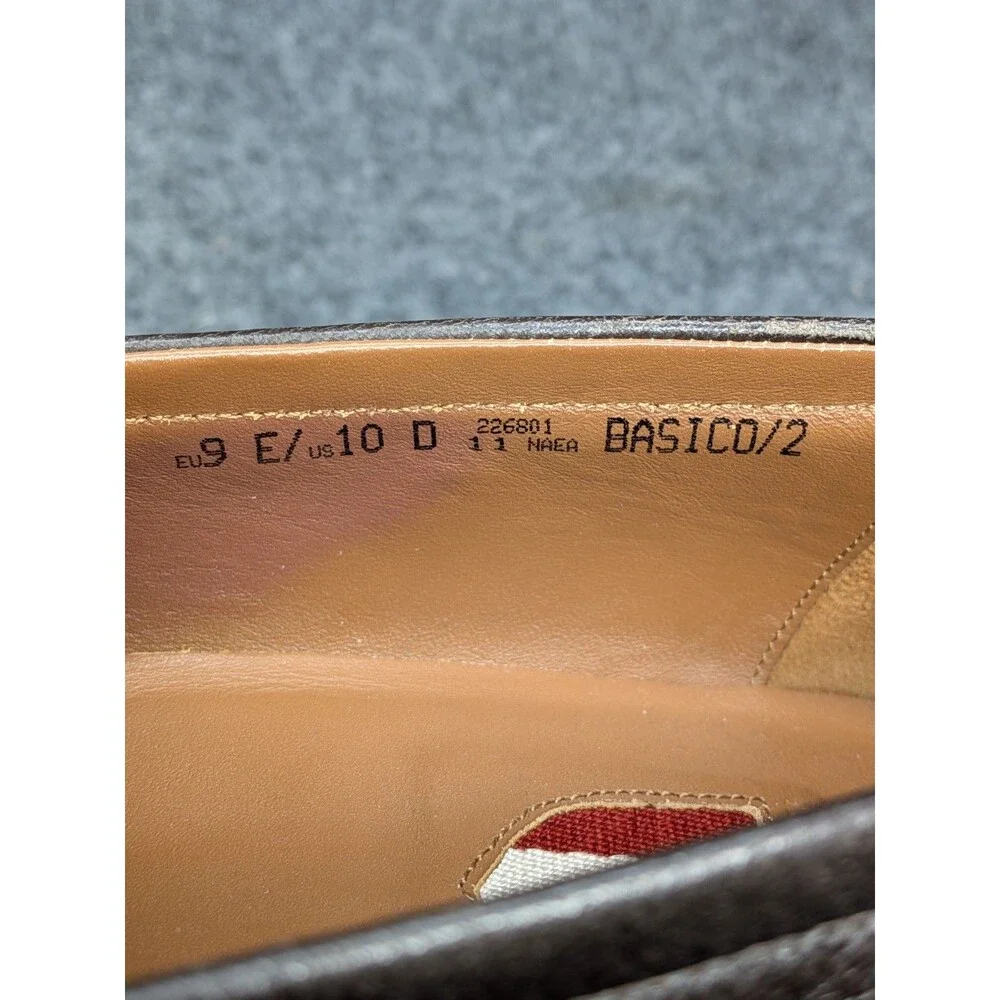 Bally Basico/2 Horsebit Loafers Mens US 10 D Brown Pebbled Leather